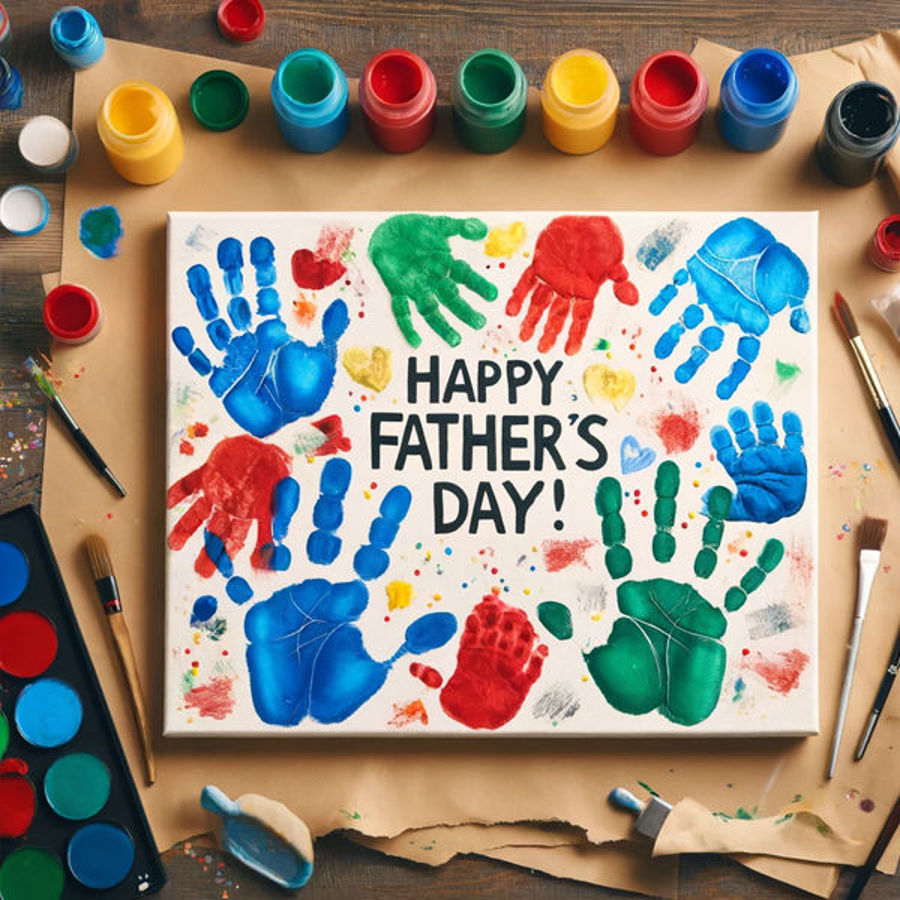Handprint Art Design Ideas for Father's Day